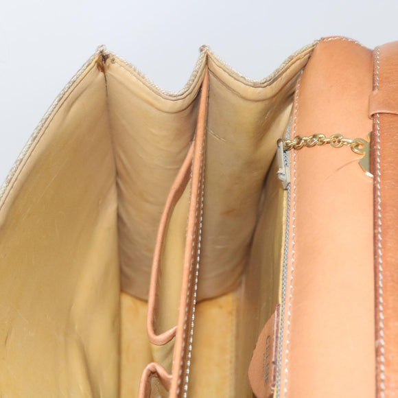 CELINE Macadam Canvas Shoulder Bag PVC Beige Brown Auth yk9762