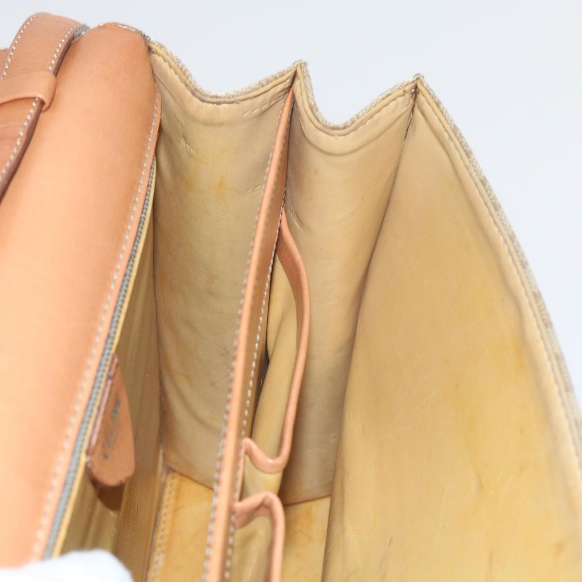 CELINE Macadam Canvas Shoulder Bag PVC Beige Brown Auth yk9762