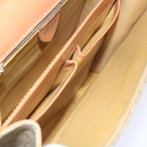 CELINE Macadam Canvas Shoulder Bag PVC Beige Brown Auth yk9762