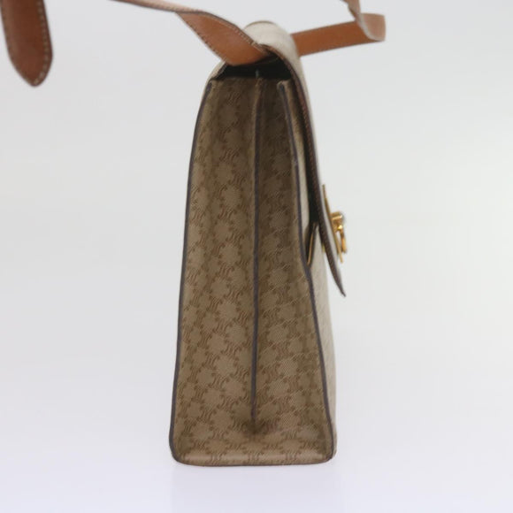 CELINE Macadam Canvas Shoulder Bag PVC Beige Brown Auth yk9762