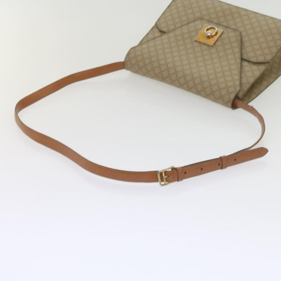 CELINE Macadam Canvas Shoulder Bag PVC Beige Brown Auth yk9762