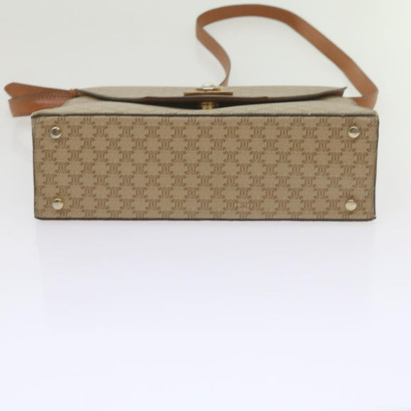 CELINE Macadam Canvas Shoulder Bag PVC Beige Brown Auth yk9762