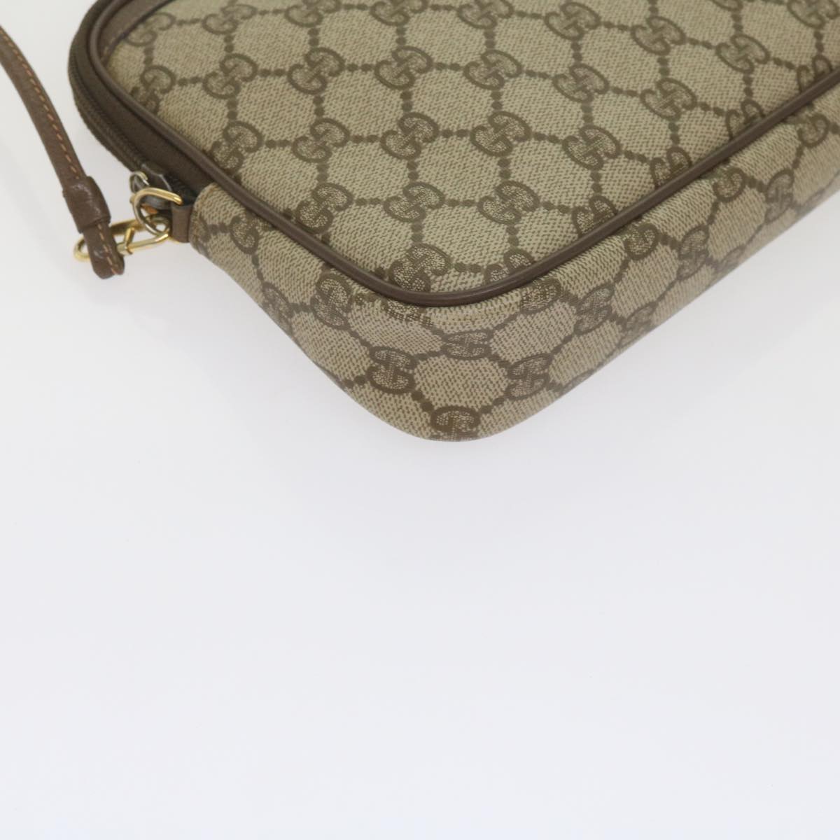 GUCCI GG Canvas Shoulder Bag PVC Beige Auth yk9779