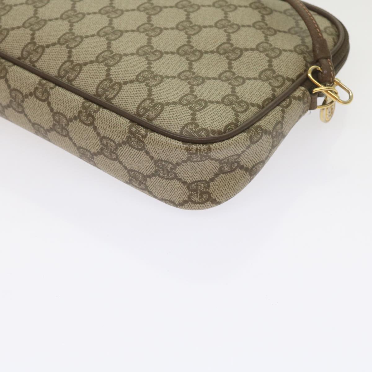 GUCCI GG Canvas Shoulder Bag PVC Beige Auth yk9779