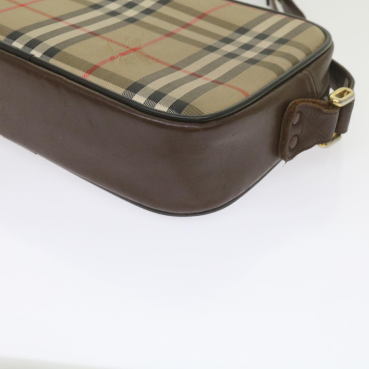Burberrys Nova Check Shoulder Bag Canvas Beige Brown Auth yk9787