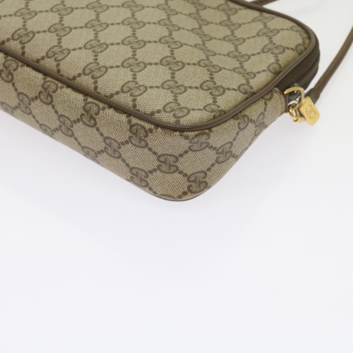 GUCCI GG Canvas Shoulder Bag PVC Beige Auth yk9820