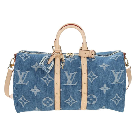 LOUIS VUITTON Monogram Denim Keepall Bandouliere 45 Bag M24315 LV Auth yk9898SM