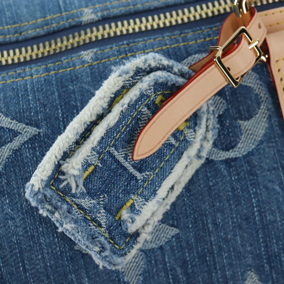 LOUIS VUITTON Monogram Denim Keepall Bandouliere 45 Bag M24315 LV Auth yk9898SM