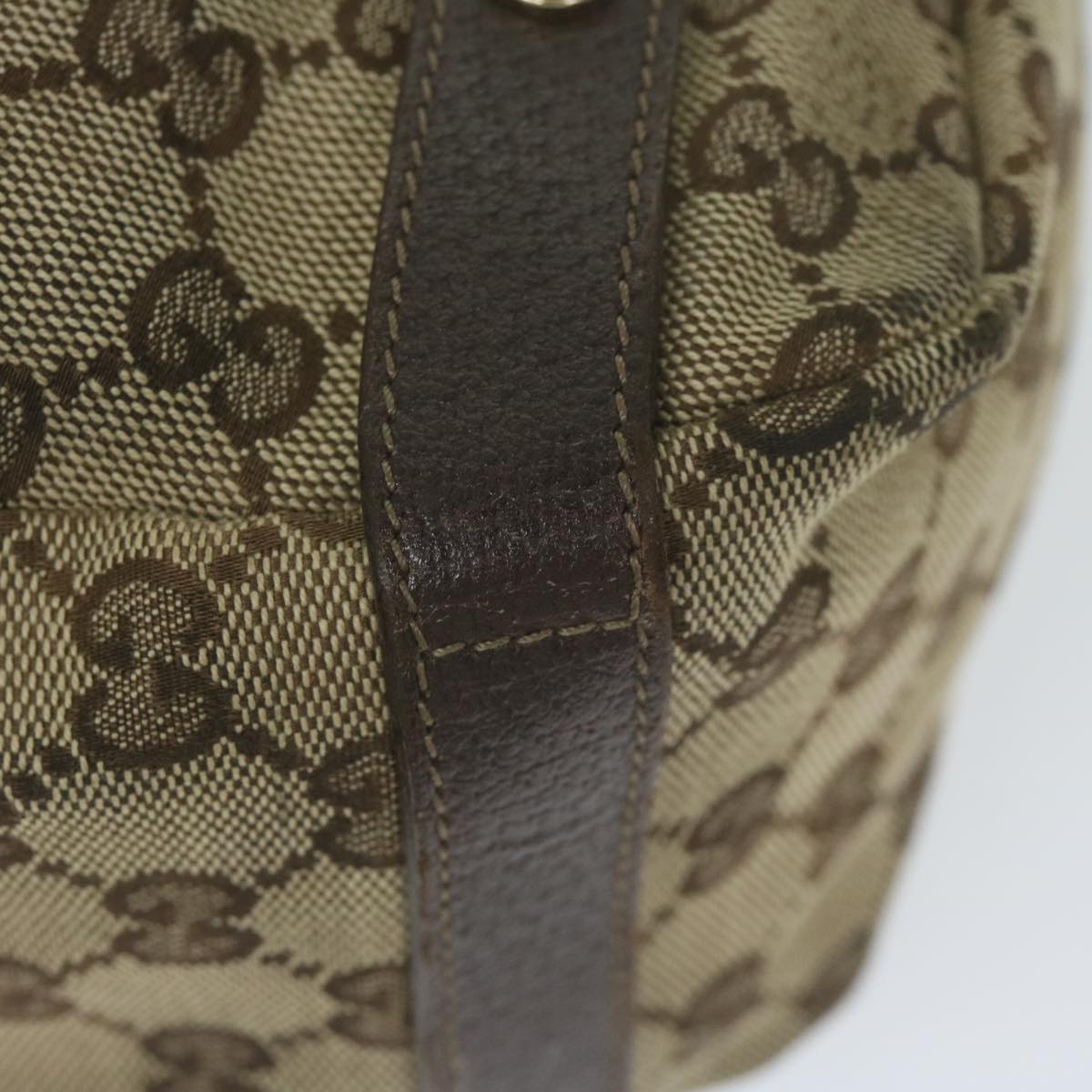 GUCCI GG Canvas Shoulder Bag Beige 130736 Auth yk9987