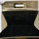 Salvatore Ferragamo Gancini Hand Bag Leather Gold Tone Auth yk9994-16