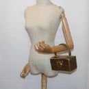 Salvatore Ferragamo Gancini Hand Bag Leather Gold Tone Auth yk9994-21