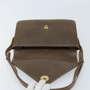 GUCCI Shoulder Bag Leather Gray Gold Auth YKZ007-18
