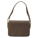 GUCCI Shoulder Bag Leather Gray Gold Auth YKZ007-2