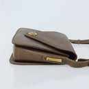 GUCCI Shoulder Bag Leather Gray Gold Auth YKZ007-3