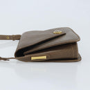 GUCCI Shoulder Bag Leather Gray Gold Auth YKZ007-4