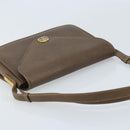 GUCCI Shoulder Bag Leather Gray Gold Auth YKZ007-6