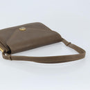 GUCCI Shoulder Bag Leather Gray Gold Auth YKZ007-7