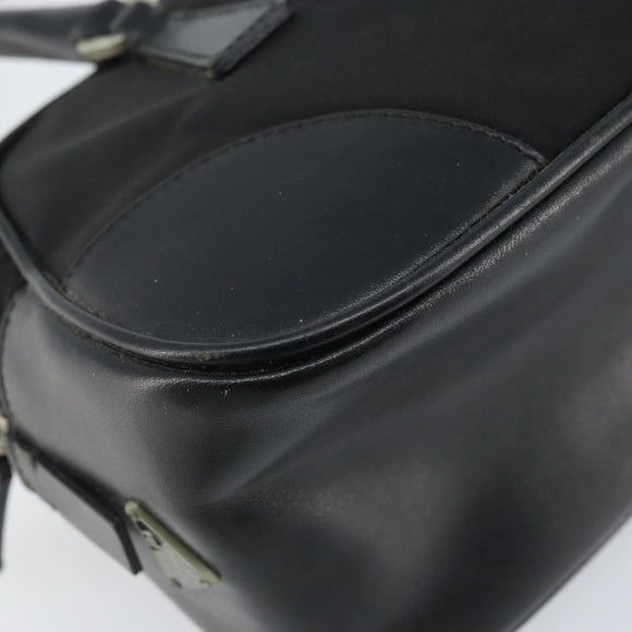 PRADA Hand Pouch Bag Nylon Black Silver Auth YKZ009