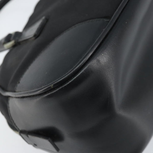 PRADA Hand Pouch Bag Nylon Black Silver Auth YKZ009