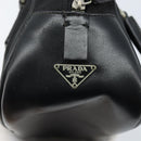 PRADA Hand Pouch Bag Nylon Black Silver Auth YKZ009-18