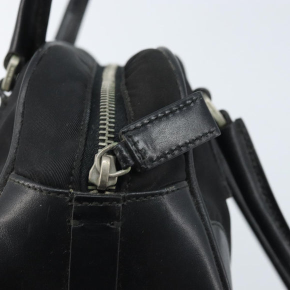 PRADA Hand Pouch Bag Nylon Black Silver Auth YKZ009