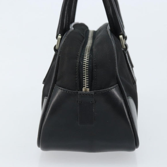 PRADA Hand Pouch Bag Nylon Black Silver Auth YKZ009