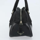 PRADA Hand Pouch Bag Nylon Black Silver Auth YKZ009-4