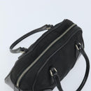 PRADA Hand Pouch Bag Nylon Black Silver Auth YKZ009-6