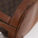 CELINE Macadam Canvas Shoulder Bag PVC Leather Brown Gold Auth YKZ018-15