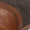 CELINE Macadam Canvas Shoulder Bag PVC Leather Brown Gold Auth YKZ018-16