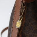 CELINE Macadam Canvas Shoulder Bag PVC Leather Brown Gold Auth YKZ018-9