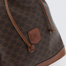 CELINE Macadam Canvas Shoulder Bag PVC Leather Brown Gold Auth YKZ018-18