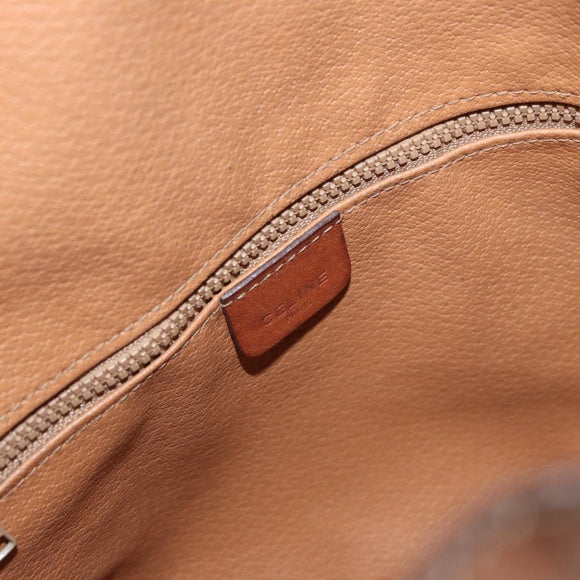 CELINE Macadam Canvas Shoulder Bag PVC Leather Brown Gold Auth YKZ018