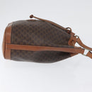 CELINE Macadam Canvas Shoulder Bag PVC Leather Brown Gold Auth YKZ018-3