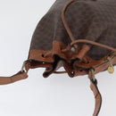 CELINE Macadam Canvas Shoulder Bag PVC Leather Brown Gold Auth YKZ018-6