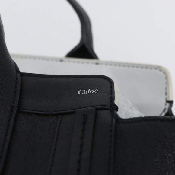 Chloe Alison Tote Bag Leather Black Gold Auth YKZ026