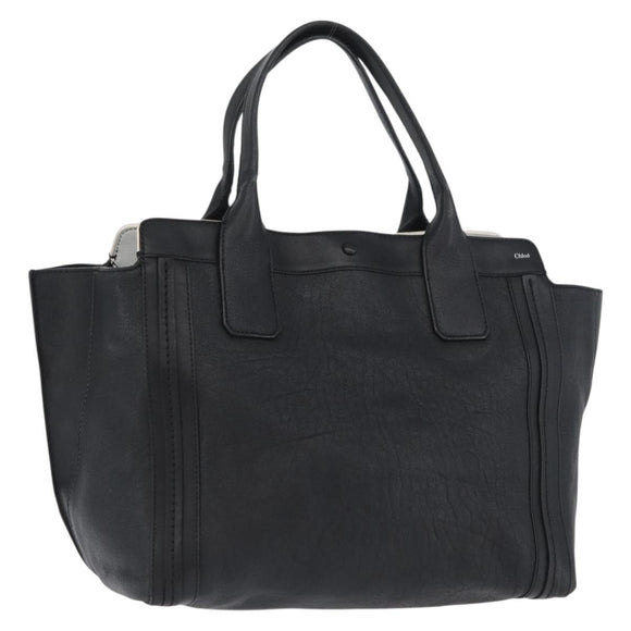Chloe Alison Tote Bag Leather Black Gold Auth YKZ026