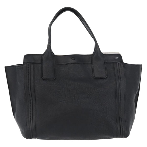 Chloe Alison Tote Bag Leather Black Gold Auth YKZ026