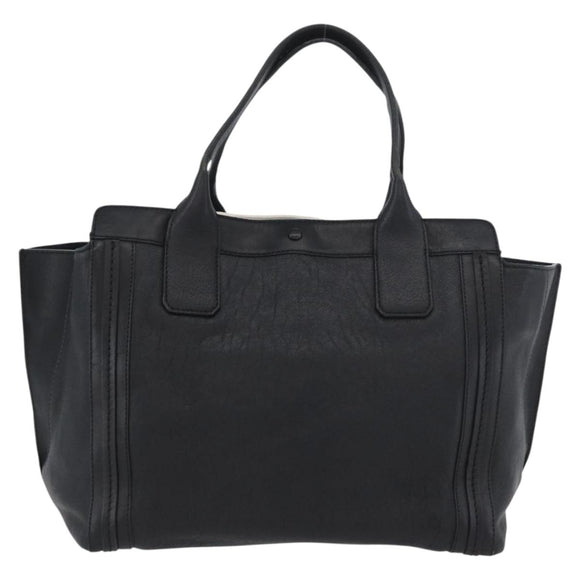 Chloe Alison Tote Bag Leather Black Gold Auth YKZ026