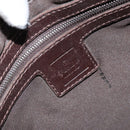 FENDI Zucca Canvas Mamma Baguette Shoulder Bag Black Brown Auth YKZ028A-19