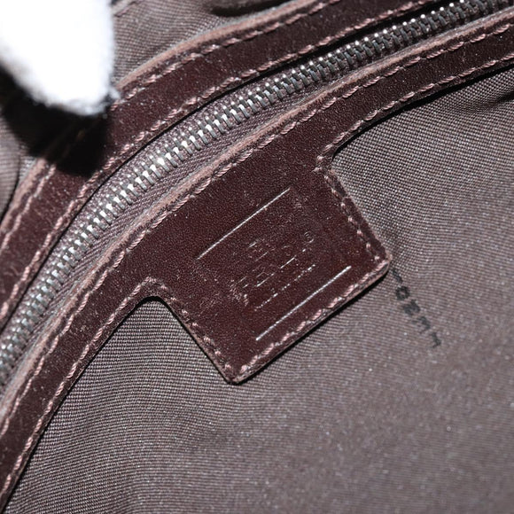 FENDI Zucca Canvas Mamma Baguette Shoulder Bag Black Brown Auth YKZ028A