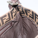 FENDI Zucca Canvas Mamma Baguette Shoulder Bag Black Brown Auth YKZ028A-20