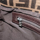 FENDI Zucca Canvas Mamma Baguette Shoulder Bag Black Brown Auth YKZ028A-22