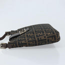 FENDI Zucca Canvas Mamma Baguette Shoulder Bag Black Brown Auth YKZ028A-4
