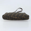 FENDI Zucca Canvas Mamma Baguette Shoulder Bag Black Brown Auth YKZ028A-5