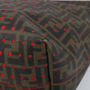 FENDI Zucca Canvas Tote Bag Black Brown Auth YKZ029A-10