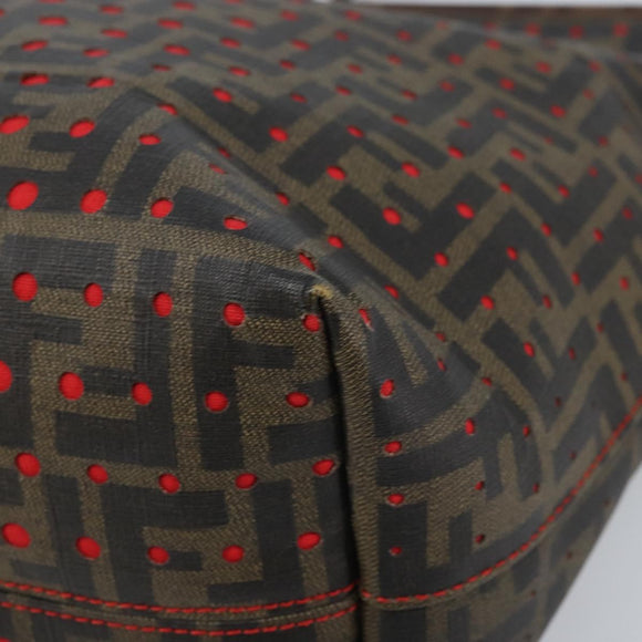 FENDI Zucca Canvas Tote Bag Black Brown Auth YKZ029A