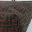 FENDI Zucca Canvas Tote Bag Black Brown Auth YKZ029A-12