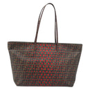 FENDI Zucca Canvas Tote Bag Black Brown Auth YKZ029A-2