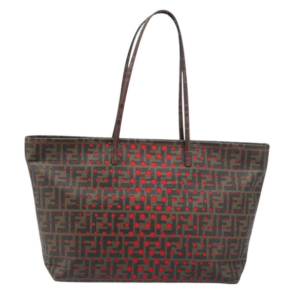 FENDI Zucca Canvas Tote Bag Black Brown Auth YKZ029A